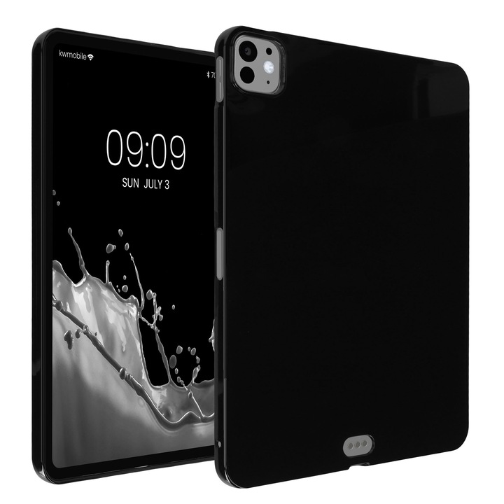 Husa tip carcasa Kwmobile pentru Apple iPad Pro 11 inch (2024), silicon, negru, anti-alunecare