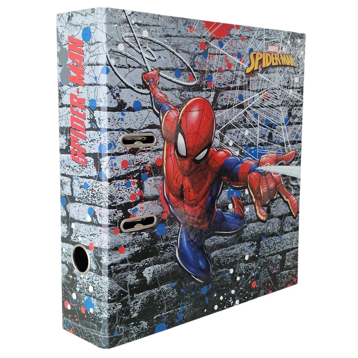 Biblioraft carton, cu mecanism, 8cm, A4, model Spiderman