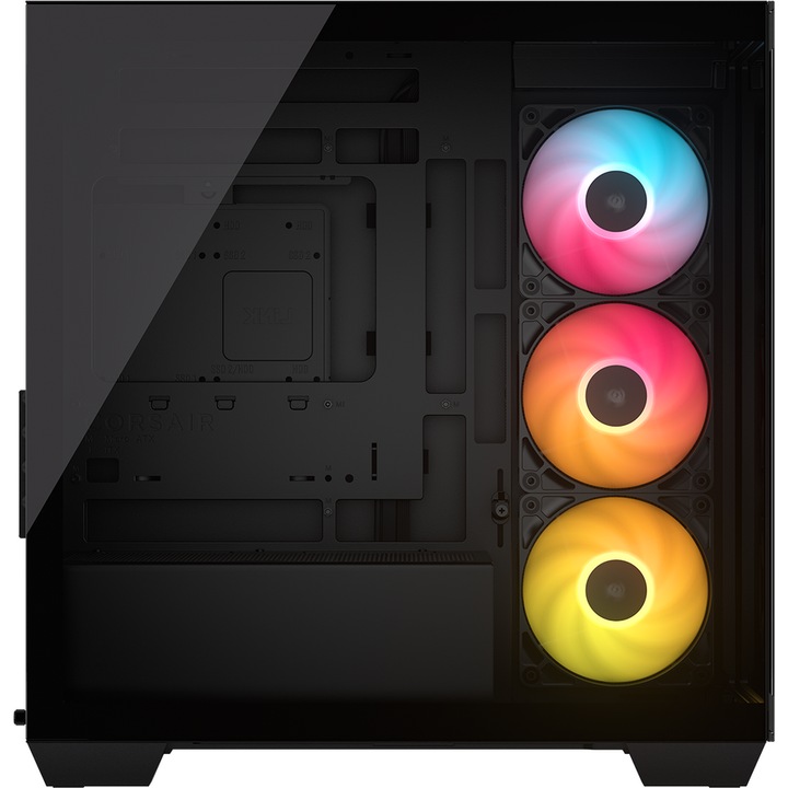 Carcasa Corsair 2800X RS-R ARGB, Micro-ATX, cu 3 ventilatoare incluse RS120-R ARGB, Negru
