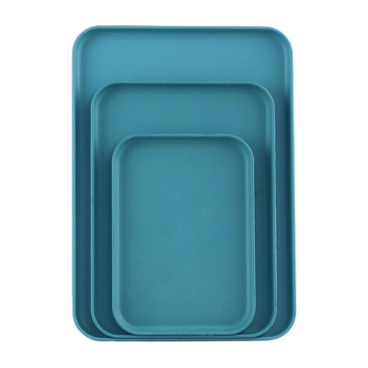 Tava servire plastic, capacitate mare, rezistenta, 38x27cm, multicolor