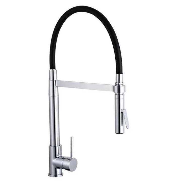 Mosogató csaptelep, 2 vízsugár, króm-fekete, 550x250mm