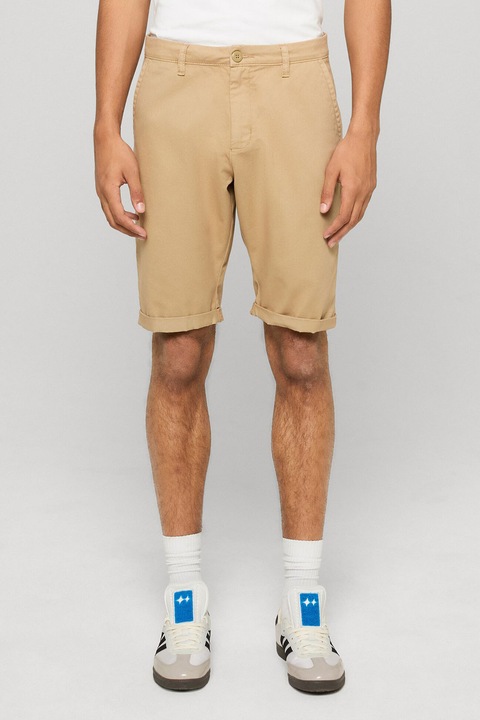 Urban Classics, Pantaloni scurti chino cu talie medie, Bej inchis