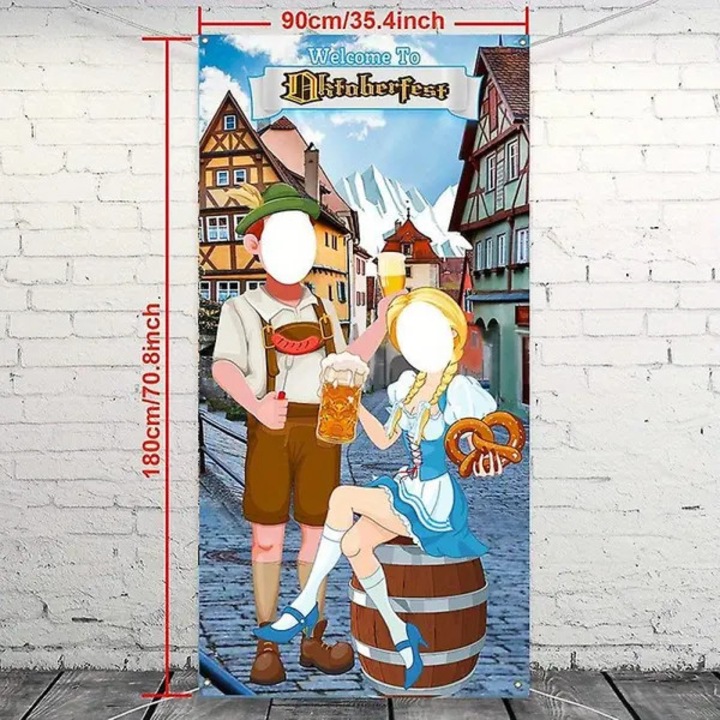 Banner decorativ pentru petrecere, material poliester, 90x180cm, alb