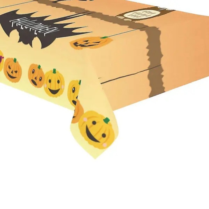 Narancssárga Halloween tök asztalterítő 150x260 cm pamut vászon