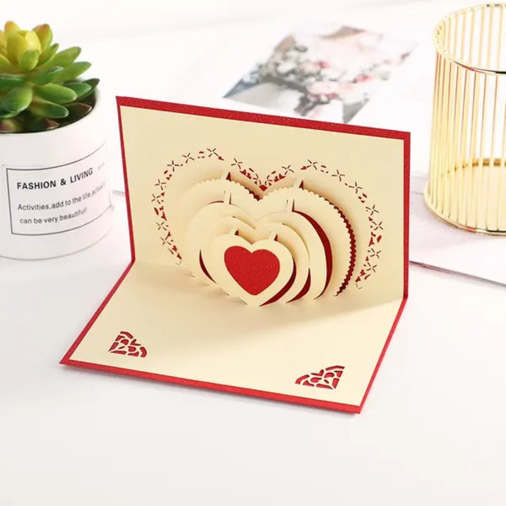 3D Pop Up üdvözlőlap, többszínű, 10x15cm, 1 darabos szett