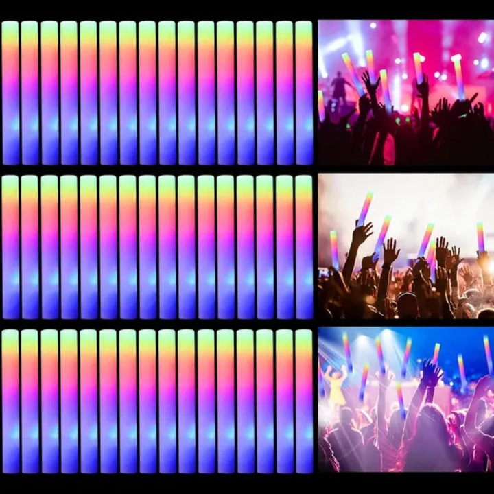 Set 50 bete luminoase LED multicolor, 3 moduri, 6-8h, 30cm