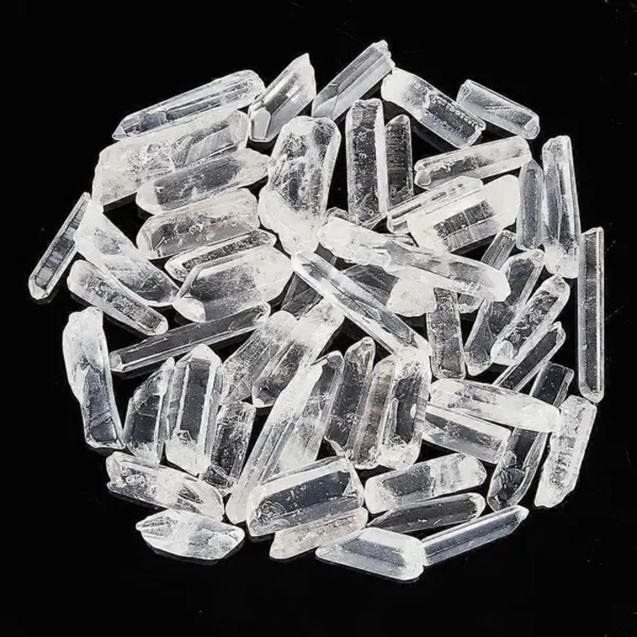 Cristale de cuart natural brut, transparente, neforate, 100 g, 15–40 mm