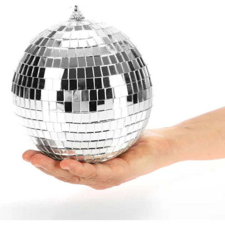 Glob disco, 15cm, argintiu, plastic, decor petrecere