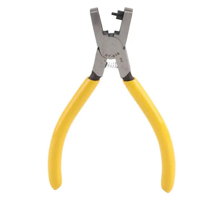 Óraszíj lyukasztó fogó, szénacél, 14cm, szürke