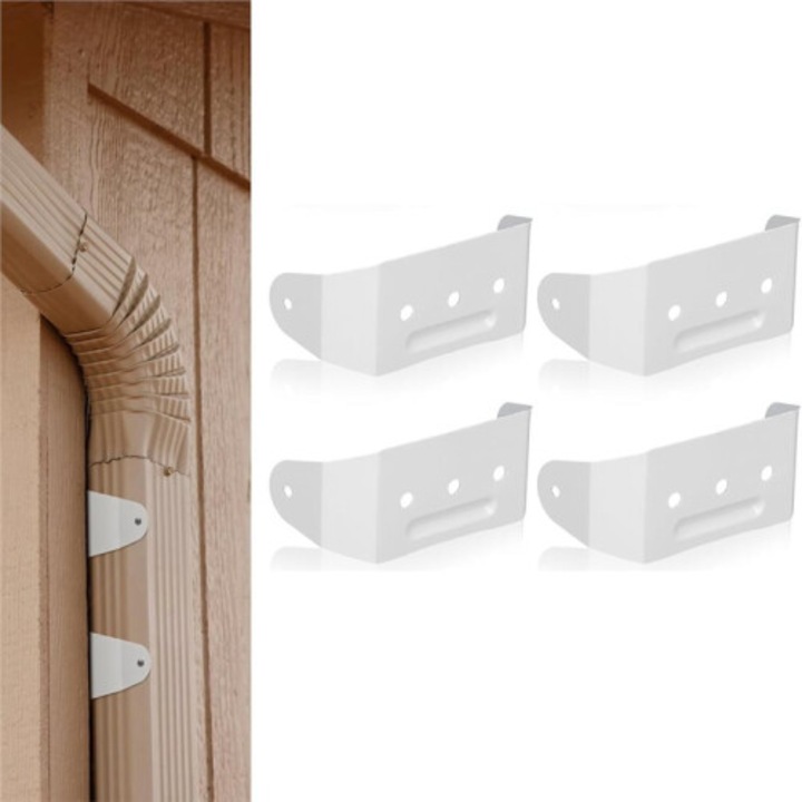 Set 4 cleme aluminiu pentru burlane 2x3 inch, rezistente la coroziune, pentru montaj pe perete