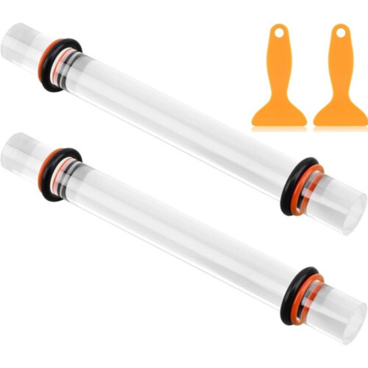 Sucitoare set 2 piese acril cu inele grosime multicolor
