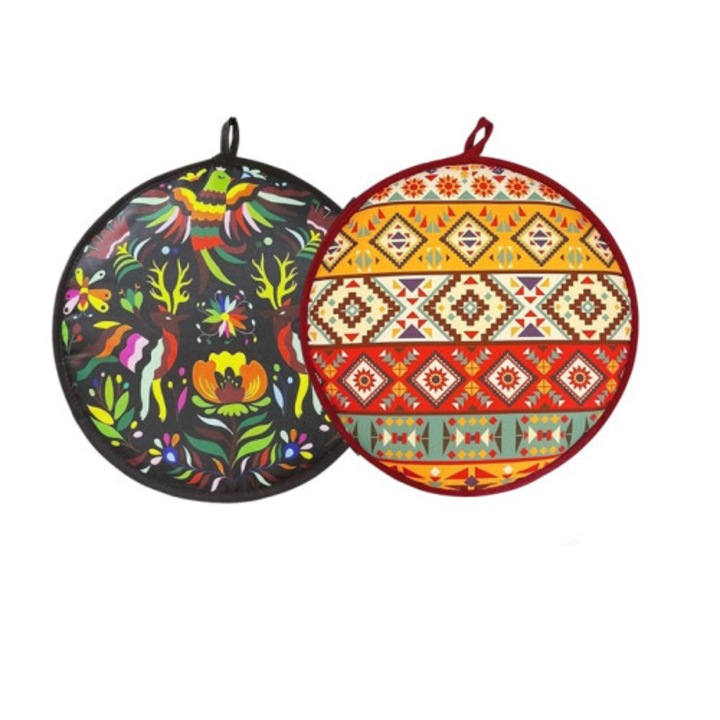 2 db hőszigetelő tortilla tartó huzat 30x30cm, többszínű