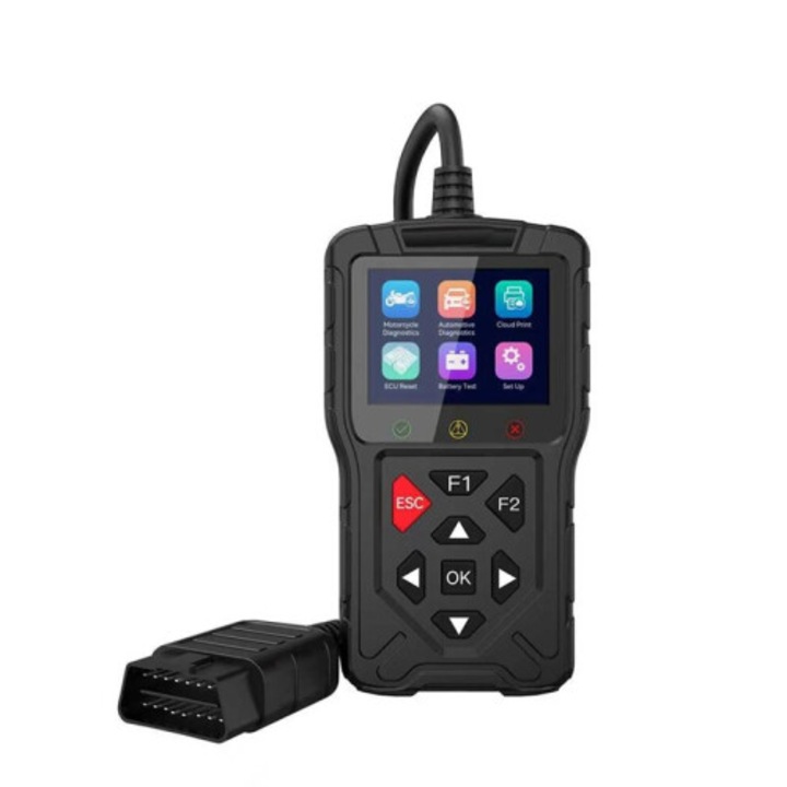 OBD2 szkenner motorkerékpárokhoz és járművekhez, ECU reset, autódiagnosztika