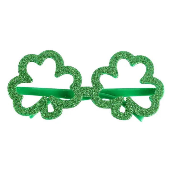 St. Patrick's Day party szemüveg, 4 modell, zöld karton, többszínű