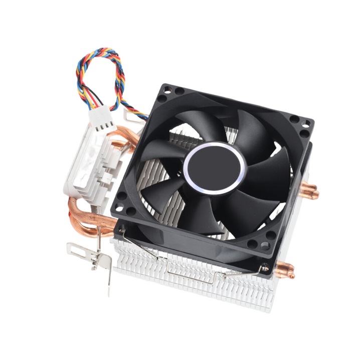 Processzor hűtő mini 2 hőcsővel, magas légáram, alacsony zajszint, 8cm, 12V