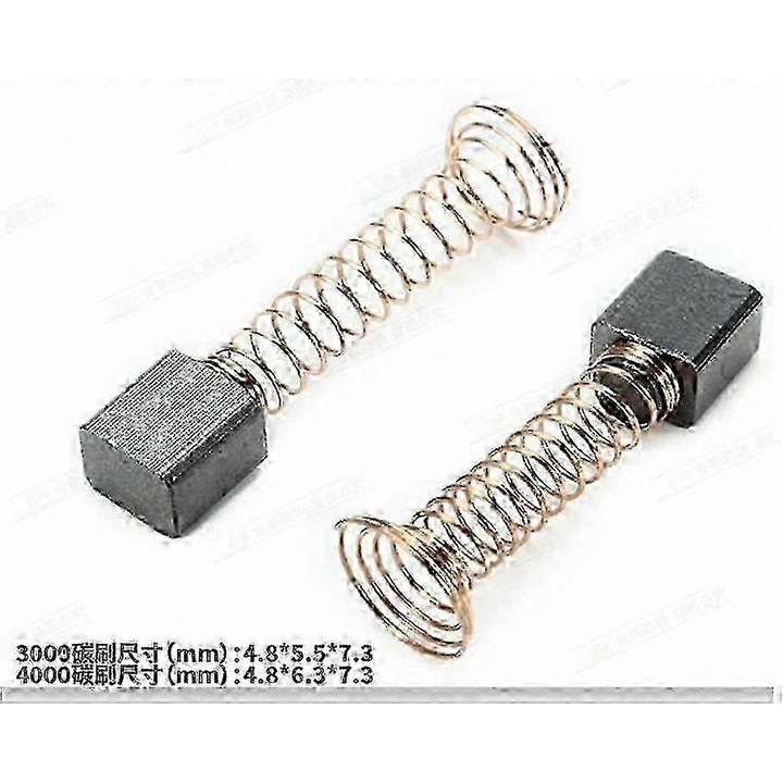Szénkefe készlet 10 db elektromos szerszámokhoz 4.8x4.8x10mm fekete