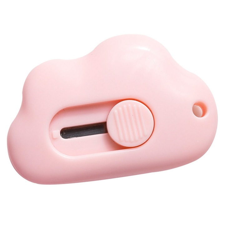Cutit mini utilitar, forma floare, lama retractabila, portabil, multicolor