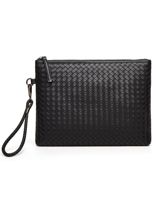 Férfi clutch táska, PU bőr, fekete, 29x22x2cm