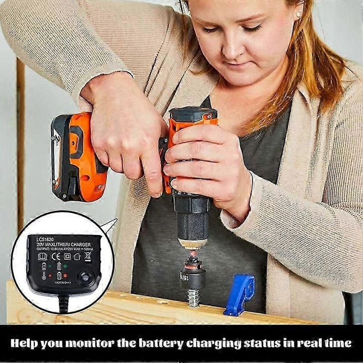 Incarcator baterii litiu-ion 14.4V-20V, EU plug, protectie integrata