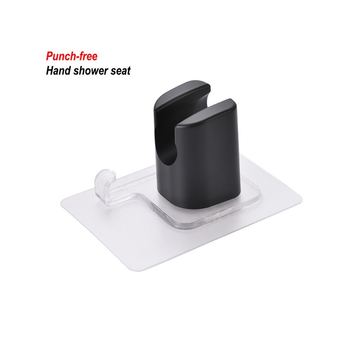 Set coloana de dus cu cap de dus mare negru electroplacat cu maner si carlig