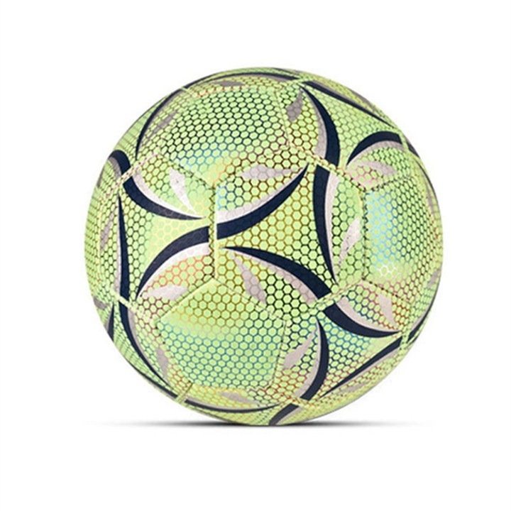 Minge fotbal antrenament, marimea 5, PU, model hexagon, luminiscenta