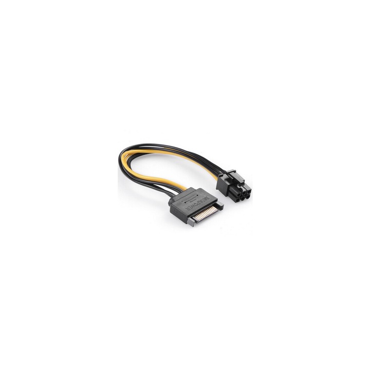 Cablu alimentare SATA 15p la 6p, 18cm, cupru