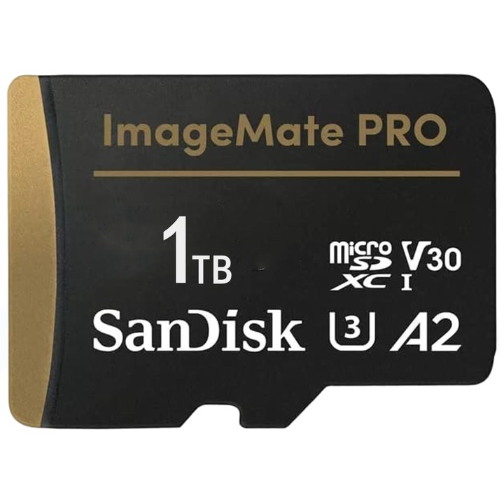 Card de memorie microSDXC lmageMate PRO 1TB, Viteza de citire Pana la pana la 170 MB/s, Pentru telefon, tablete, drone, camere de actiune, camere de bord auto (SAN3-SM835874655B)
