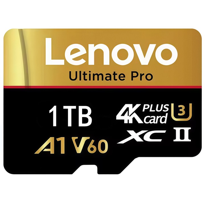 1TB Ultimate Pro Card Memorie cu Adapter SD, Micro SD Card Pentru Telefon, Camere, laptopuri, Drona, Consola joc, UHS-II U3 A1 V60 Viteza de citire pana la 100 MB/s (microSDXC-GE46652289XR)