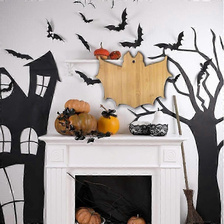 Halloween denevér bambusz vágódeszka 38x28x1.5cm