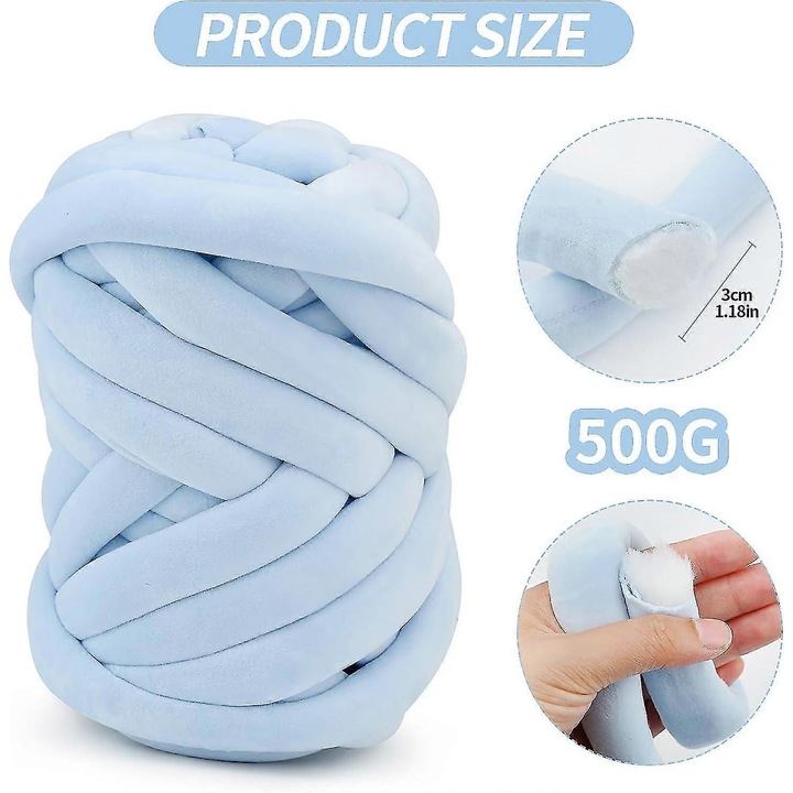 Vastag kötőfonal, 500g, 3cm, fehér