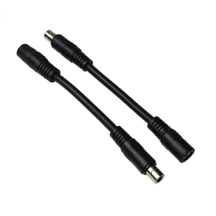 DC8020 - DC5521 adapter kábel, 15cm, fekete