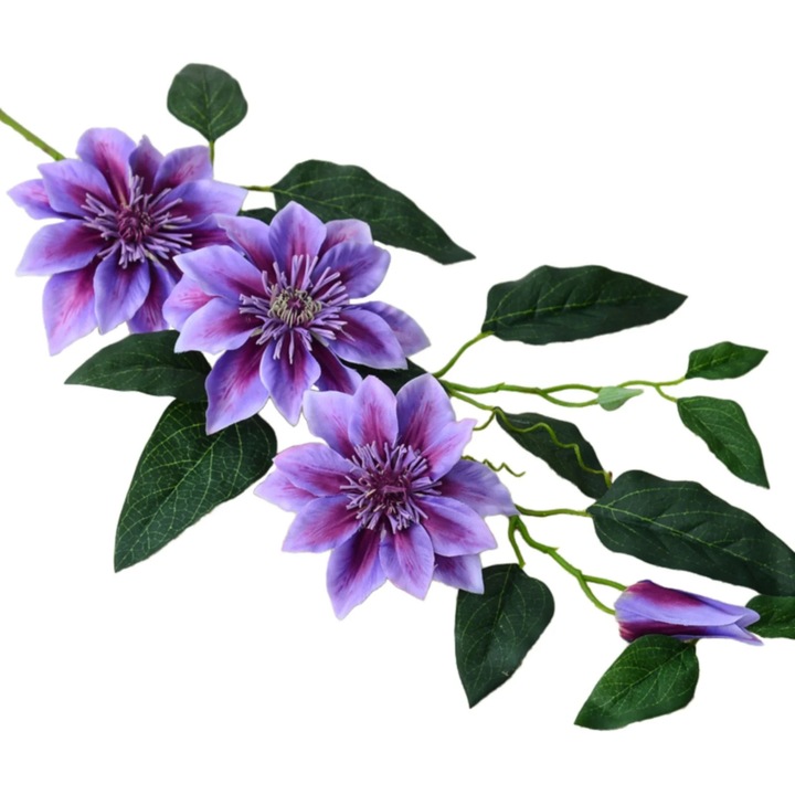 Ramura artificiala cu flori si frunze verzi multicolor decorativa interior-exterior