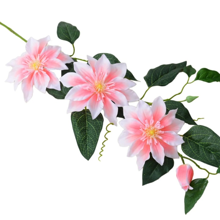 Ramura artificiala cu flori si frunze verzi multicolor decorativa interior-exterior