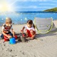 Összecsukható strandsátor gyerekeknek, UV 50+ védelem, hálós anyag, hordozható