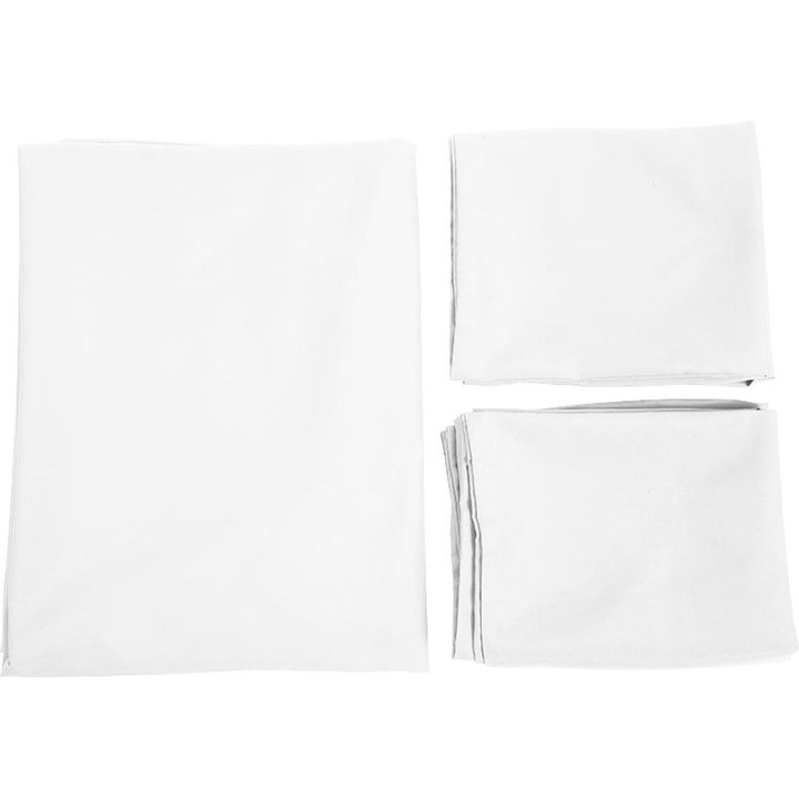 Ágynemű garnitúra, fehér, 200x230cm, poliészter, strapabíró