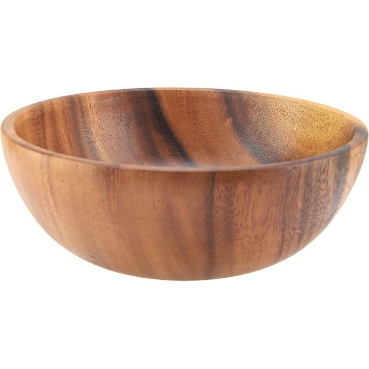 Bol din lemn masiv, handmade, natural, 20x7cm