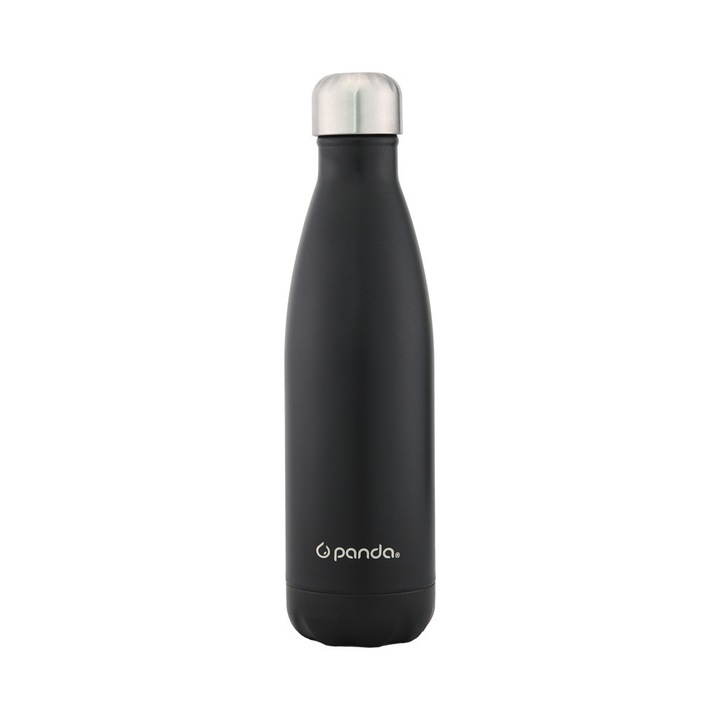 Termos, PANDA, inox 304, capac cu filet, negru, 500ml