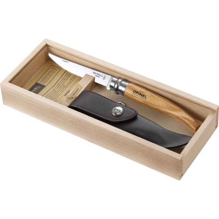 Set cutite Opinel Slim N10 inox, maner lemn maslin, lama 10cm