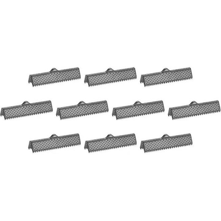 Fém szalagvégek, fekete, 30x8mm, 280 db-os szett