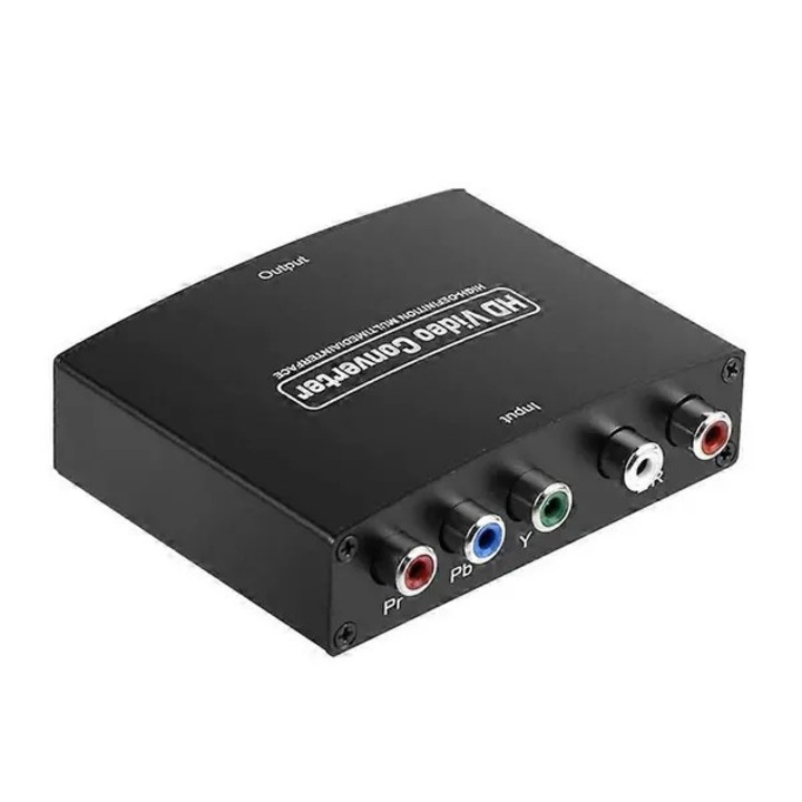 YPbPr videó konverter HDMI-re hanggal, fekete, 8.8x7.4x2.5cm
