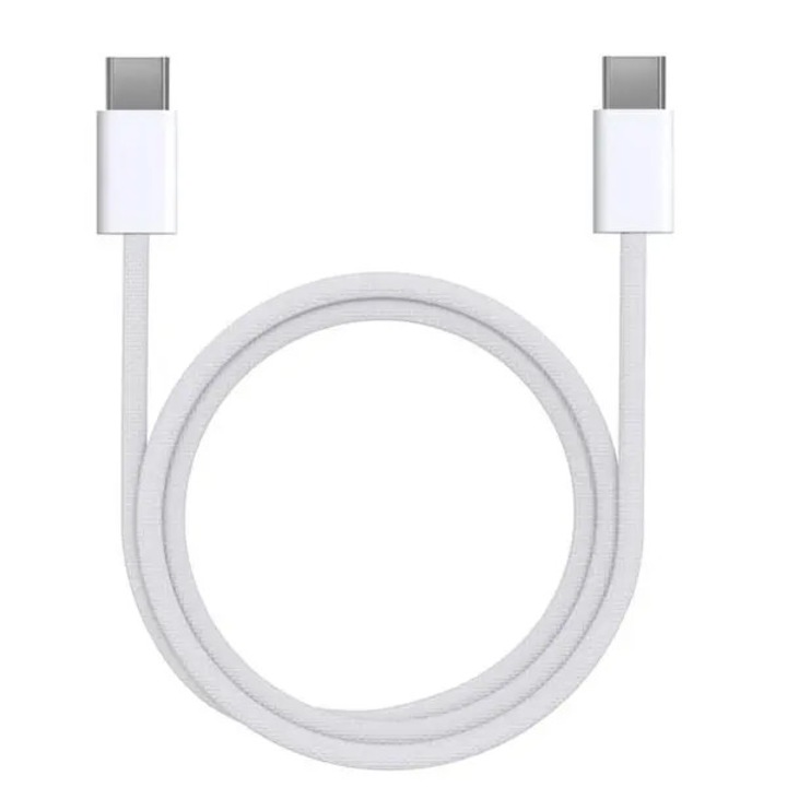 USB-C kábel 1m, rugalmas, nylon, fehér