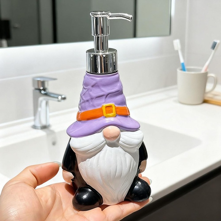 Folyékony szappanadagoló pumpával, manó design, műanyag, 250ml, többszínű