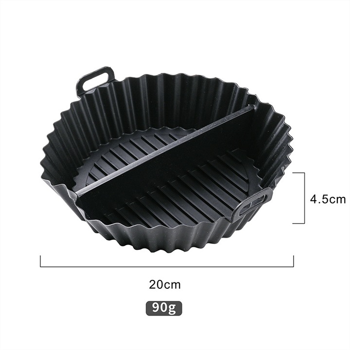 Szilikon elválasztott tálca forrólevegős fritőzbe 20x4.5cm, tapadásmentes, hőálló