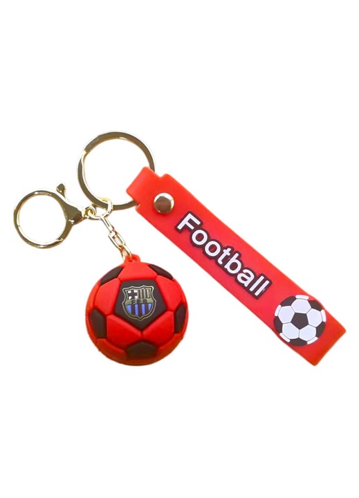 Focilabda kulcstartó, 3.6cm, szilikon 10cm, könnyű, ellenálló