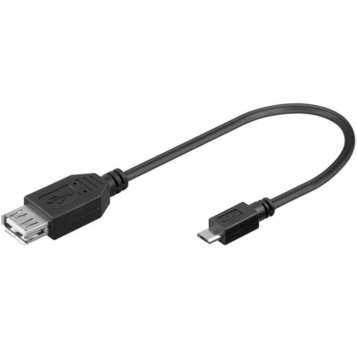 Cablu USB OTG micro USB 0.20m negru