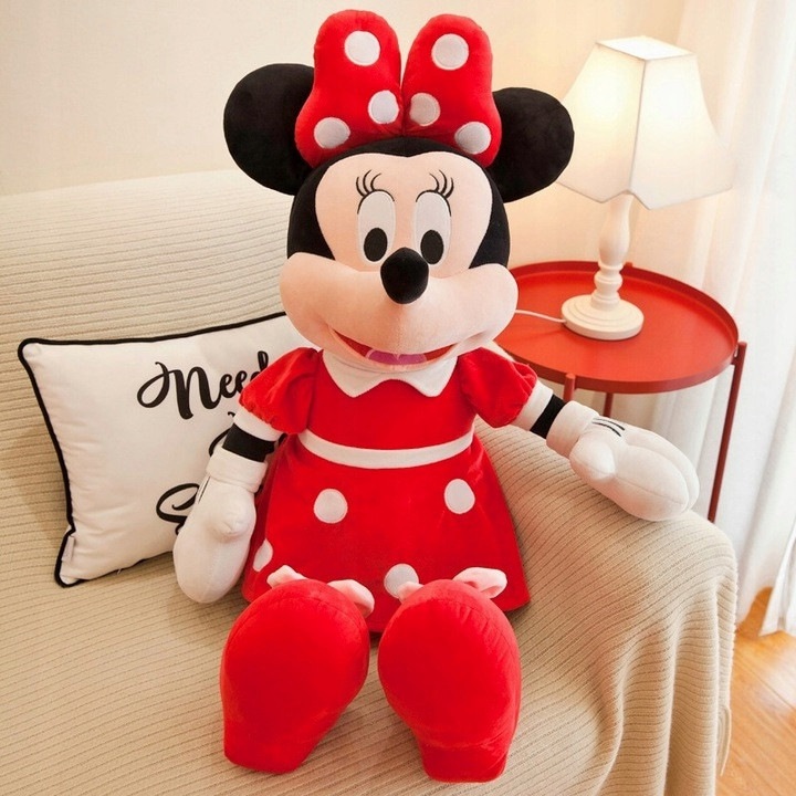 Jucarie de plus Minnie Mouse 105cm rosu alb buline