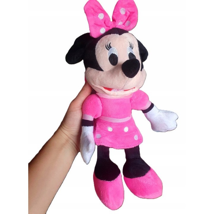 Jucarie de plus Minnie Mouse, roz cu buline, 32cm