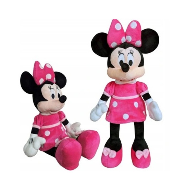 Jucarie de plus Minnie Mouse 70cm roz buline