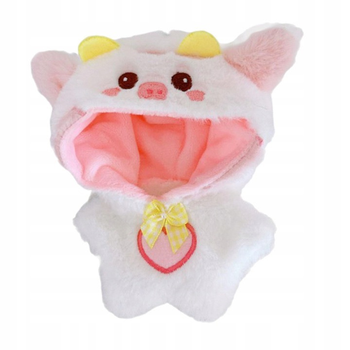 Babaruha 17cm, fehér rózsaszín, puha anyag, DIY szett