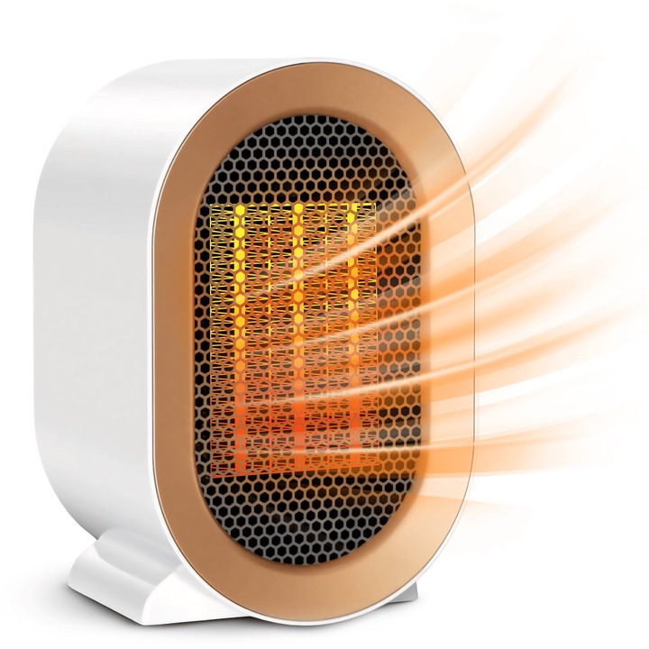 Elektromos hősugárzó 1200W, kerámia, 2 fokozat, fehér, 0.5m kábel